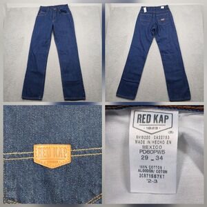 Red Kap Work Jeans Mens 29x34‎ Blue Denim Straight Leg New